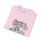 Running on Faith Christian Sheep T-Shirt – Pray Coffee Jesus Repeat Graphic Tee