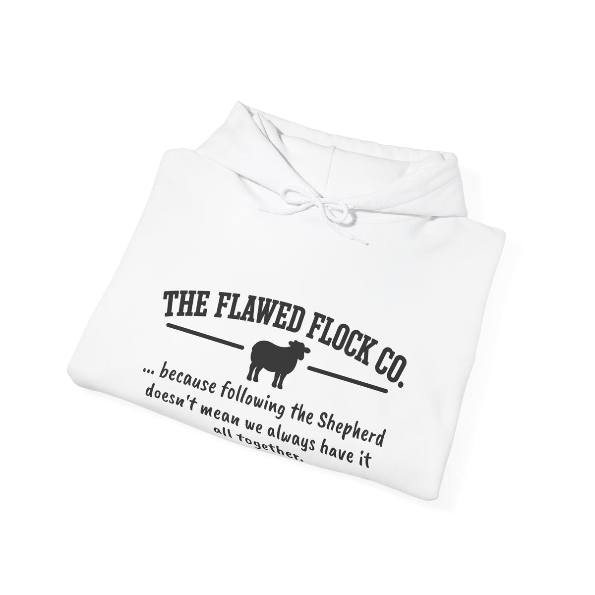 The Flawed Flock Co. Signature Christian Hoodie – Following the Shepherd – Colors