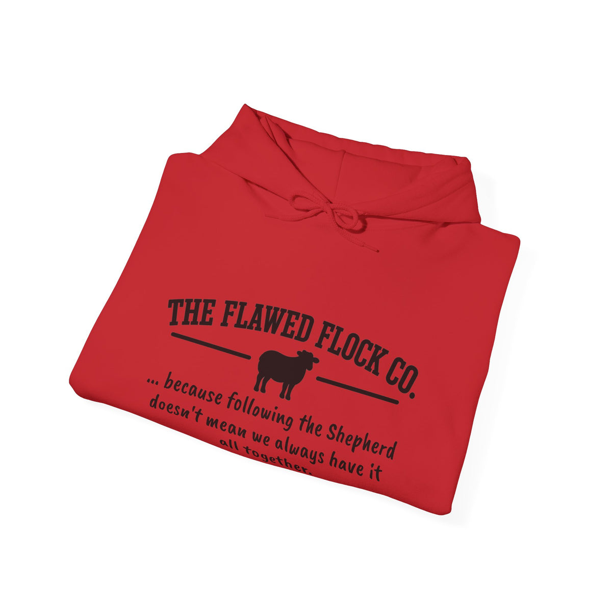 The Flawed Flock Co. Signature Christian Hoodie – Following the Shepherd – Colors