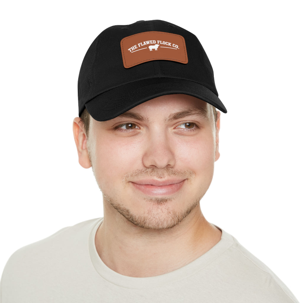 The Flawed Flock Co. Signature Leather Patch Hat – Christian Dad Cap