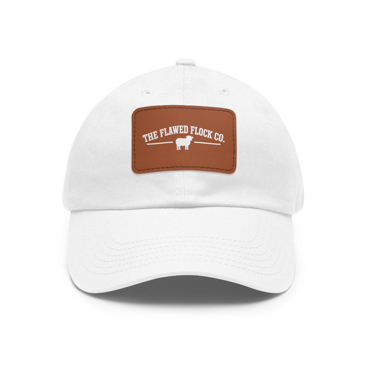 The Flawed Flock Co. Signature Leather Patch Hat – Christian Dad Cap