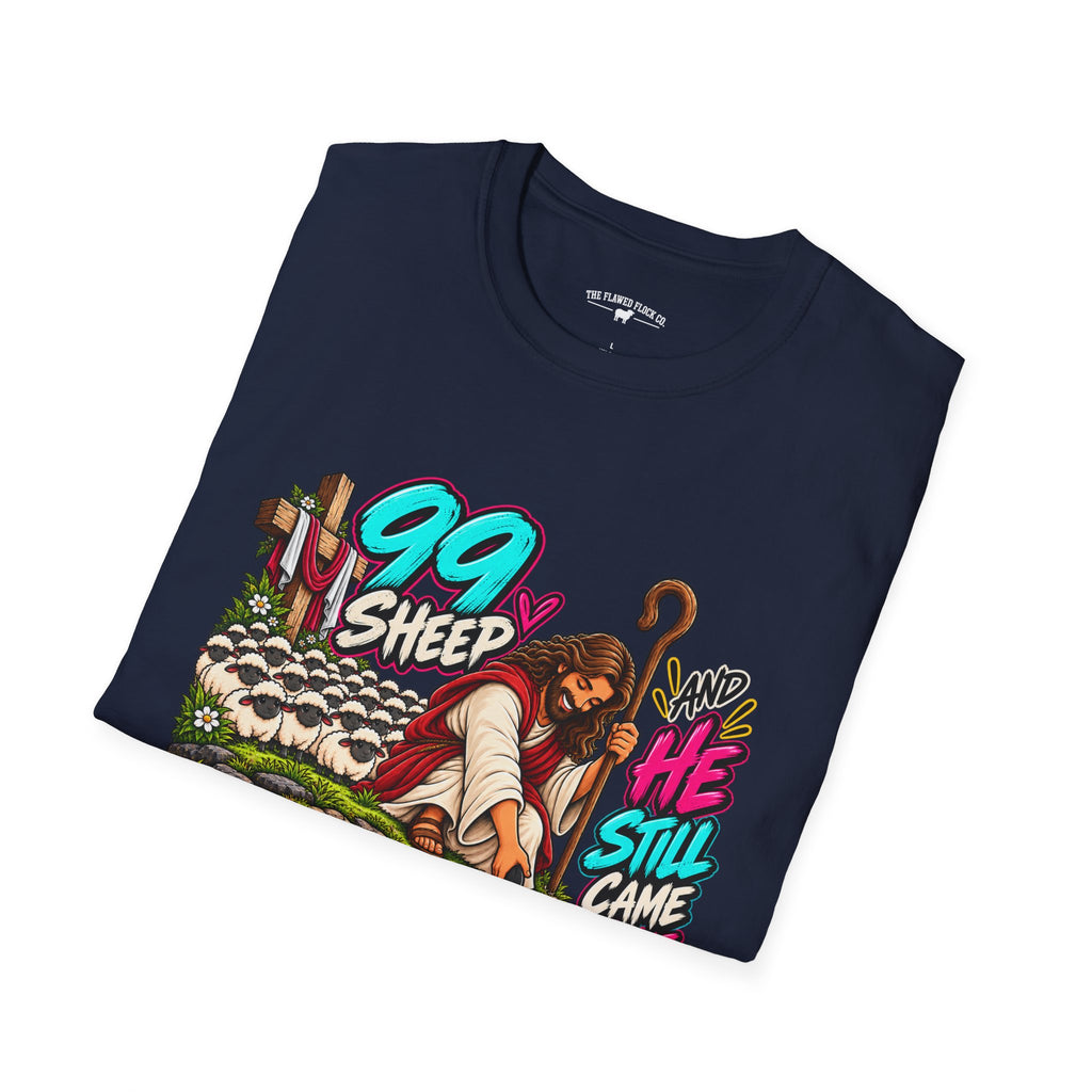99 Sheep Christian T-Shirt – Lost But Never Forgotten – Luke 15:4–7