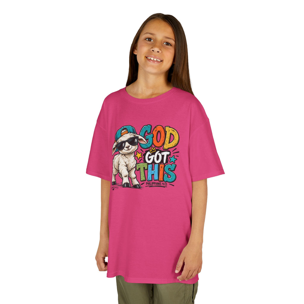 God Got This Kids Christian T-Shirt – Philippians 4:13 Cool Lamb Bible Verse Tee