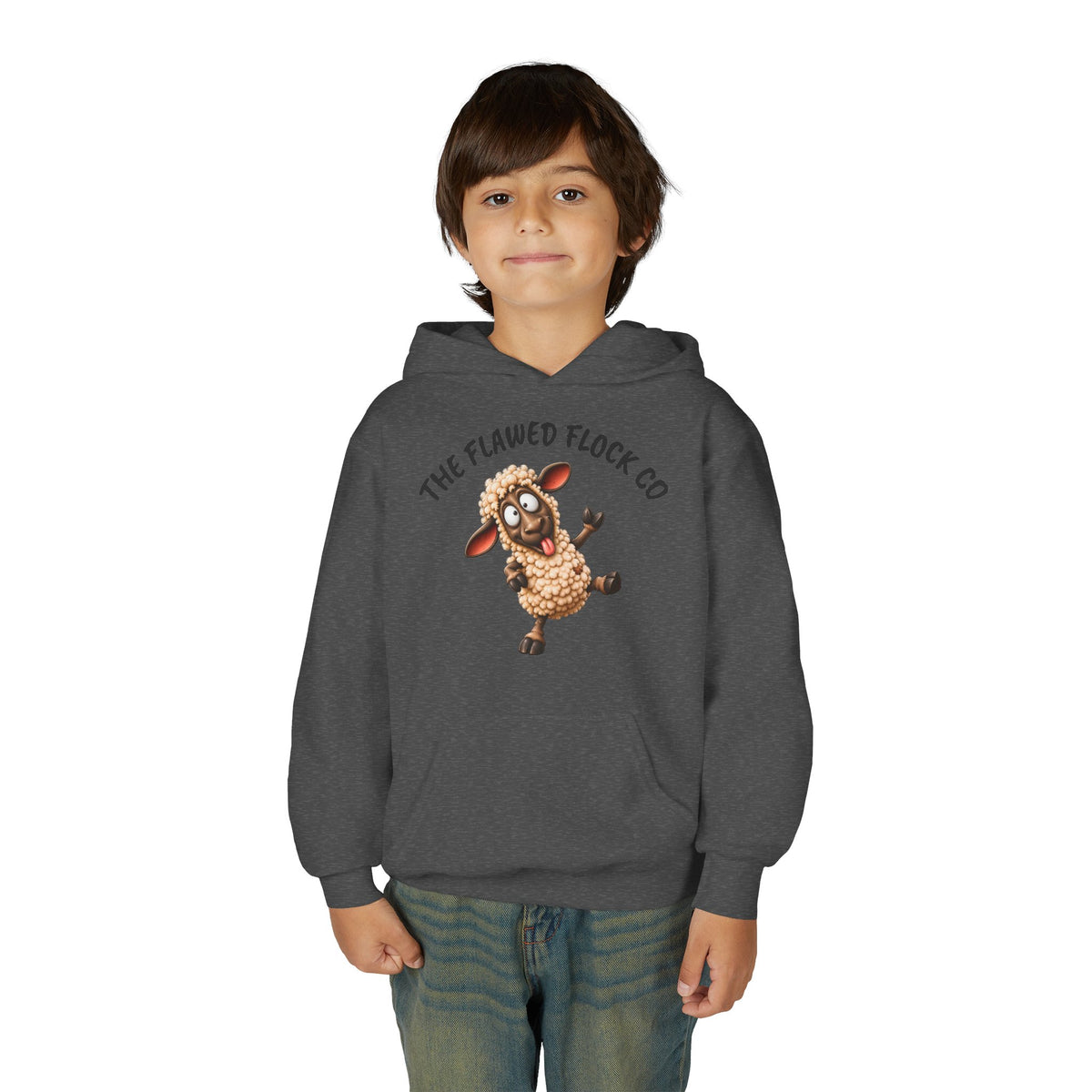 The Flawed Flock Co. Kids Christian Hoodie – Silly Sheep Youth Sweatshirt