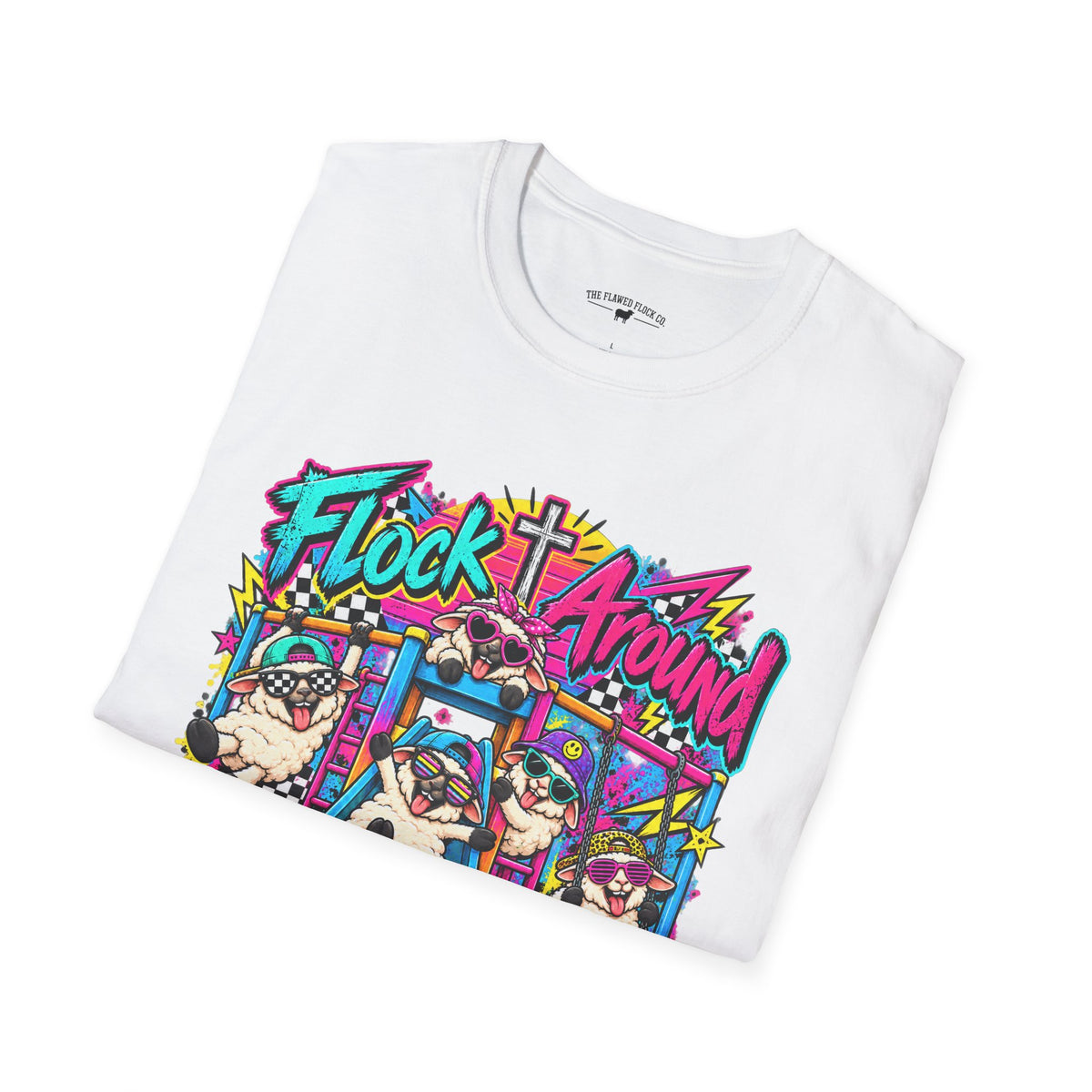 Flock Around and Find Out Christian Sheep T-Shirt – Retro 80s Funny Faith Tee