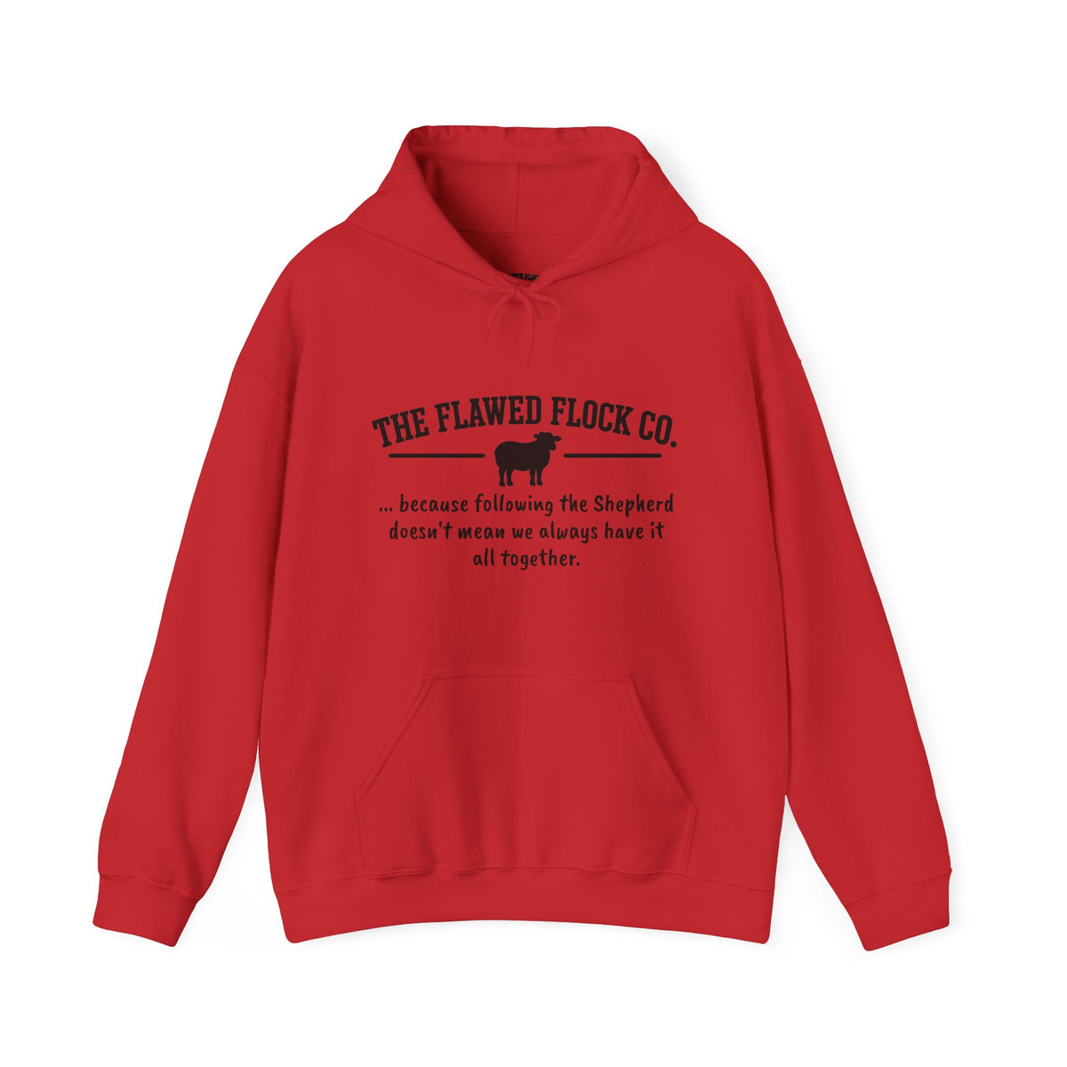 The Flawed Flock Co. Signature Christian Hoodie – Following the Shepherd – Colors