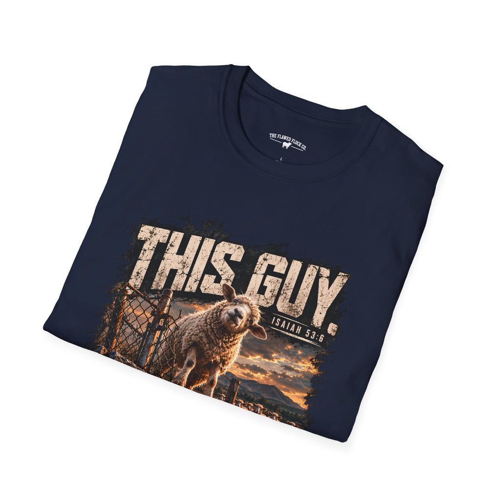 This Guy Christian Sheep T-Shirt – Isaiah 53:6 Grunge Faith Graphic Tee