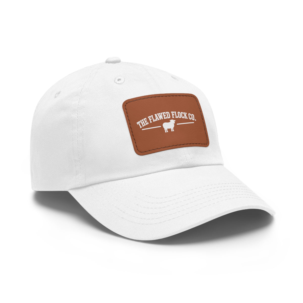 The Flawed Flock Co. Signature Leather Patch Hat – Christian Dad Cap