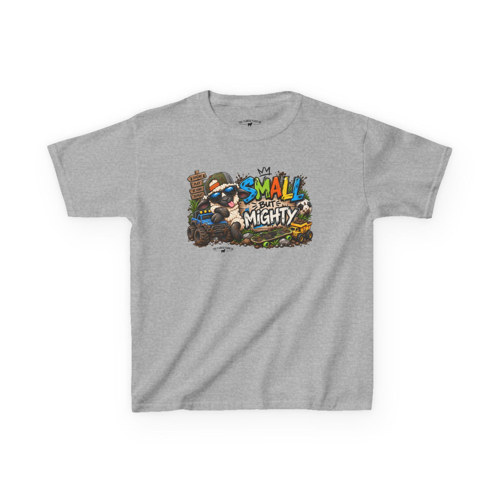 Small But Mighty Christian Kids T-Shirt – 1 Samuel 16:7 Boys Adventure Tee