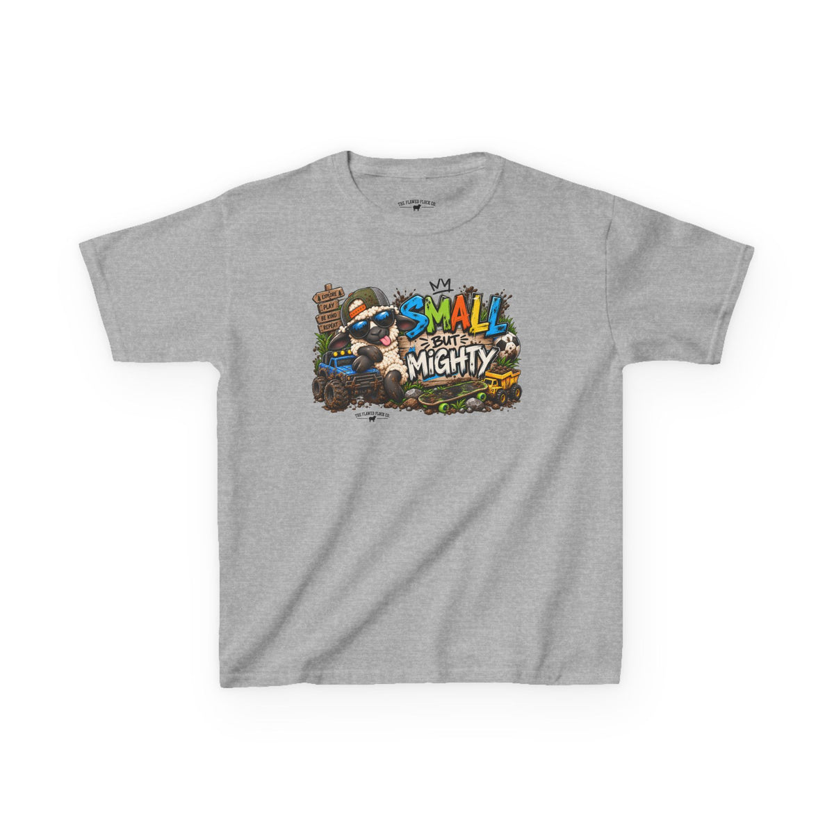 Small But Mighty Christian Kids T-Shirt – 1 Samuel 16:7 Boys Adventure Tee