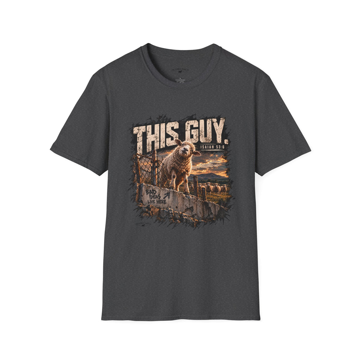 This Guy Christian Sheep T-Shirt – Isaiah 53:6 Grunge Faith Graphic Tee