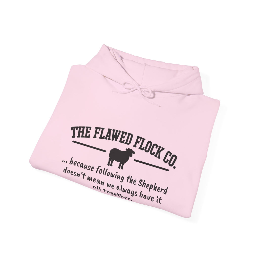 The Flawed Flock Co. Signature Christian Hoodie – Following the Shepherd – Colors