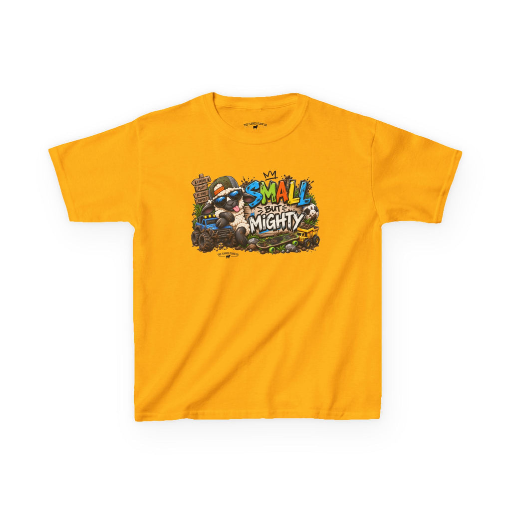 Small But Mighty Christian Kids T-Shirt – 1 Samuel 16:7 Boys Adventure Tee