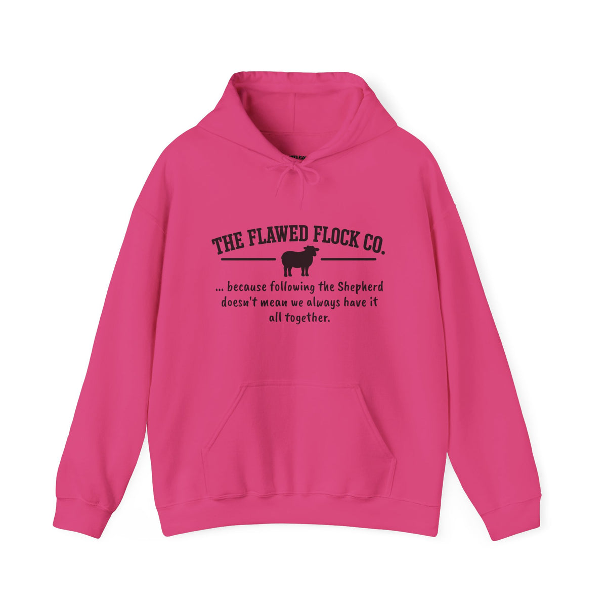 The Flawed Flock Co. Signature Christian Hoodie – Following the Shepherd – Colors