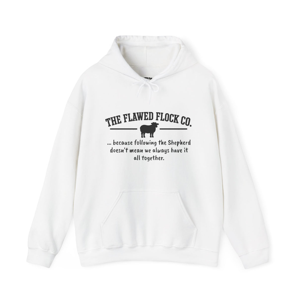The Flawed Flock Co. Signature Christian Hoodie – Following the Shepherd – Colors
