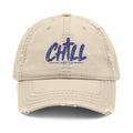 Chill Distressed Dad Hat — Embroidered Vintage Baseball Cap