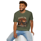 Raise ’Em Right Christian Men’s T-Shirt – Deuteronomy 6:6–7 Fatherhood Tee