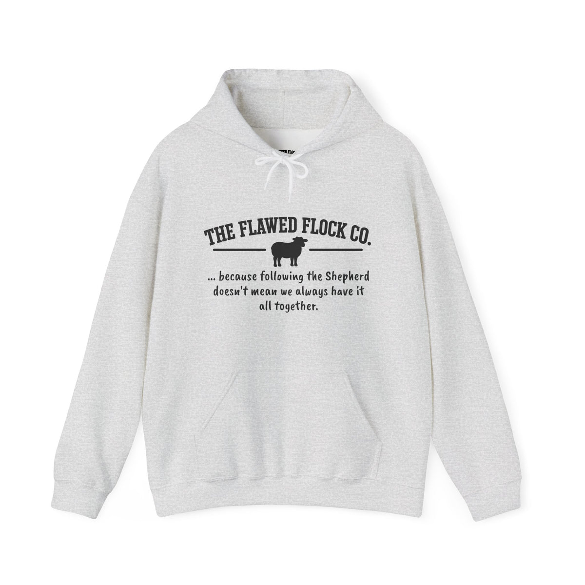 The Flawed Flock Co. Signature Christian Hoodie – Following the Shepherd – Colors