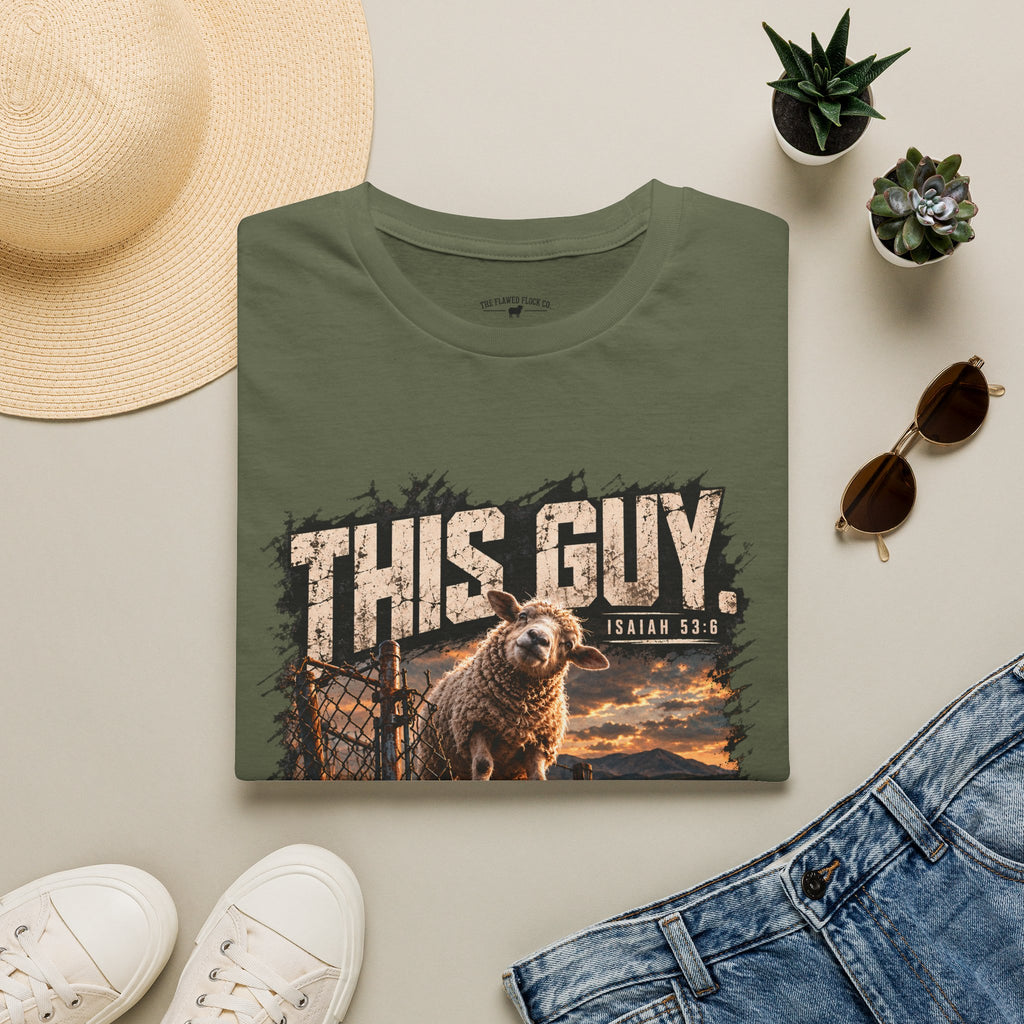 This Guy Christian Sheep T-Shirt – Isaiah 53:6 Grunge Faith Graphic Tee