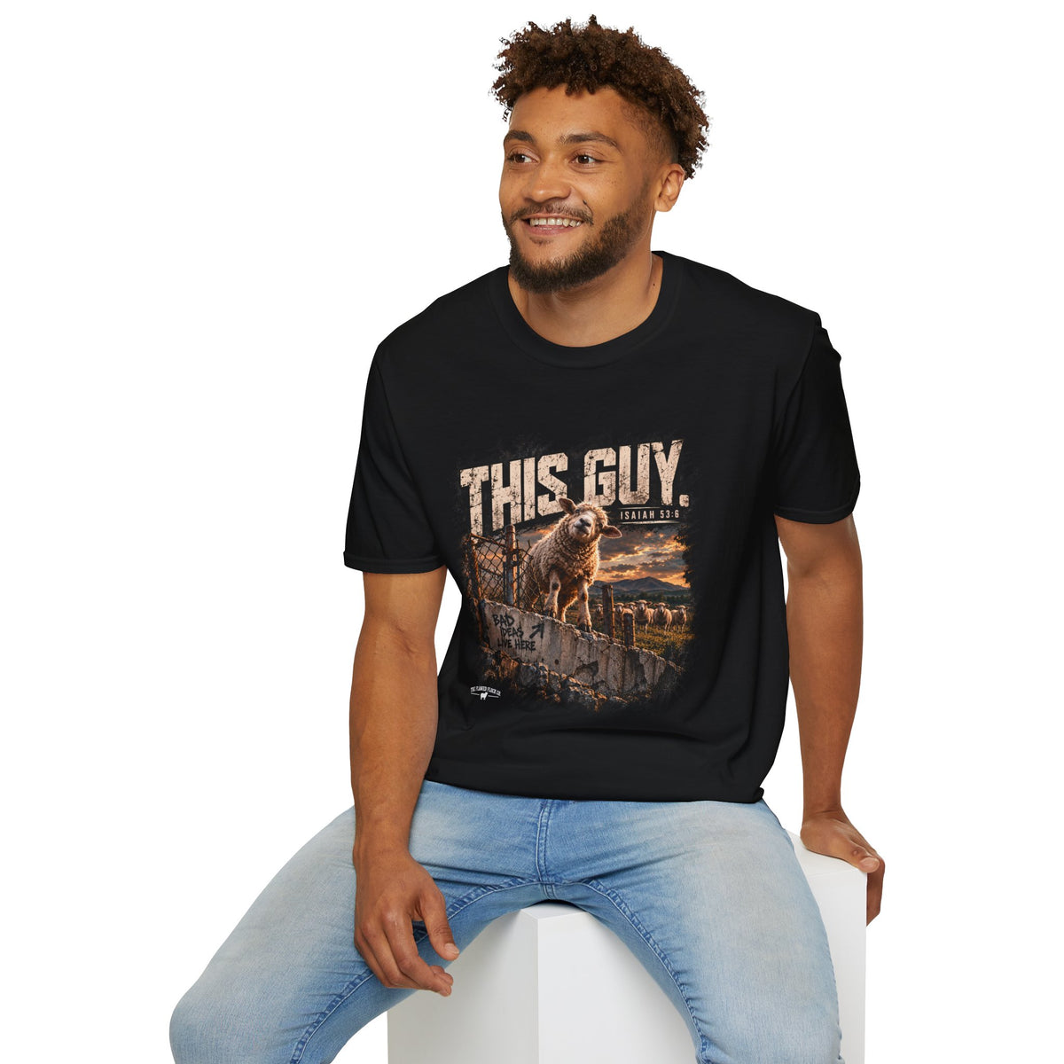 This Guy Christian Sheep T-Shirt – Isaiah 53:6 Grunge Faith Graphic Tee