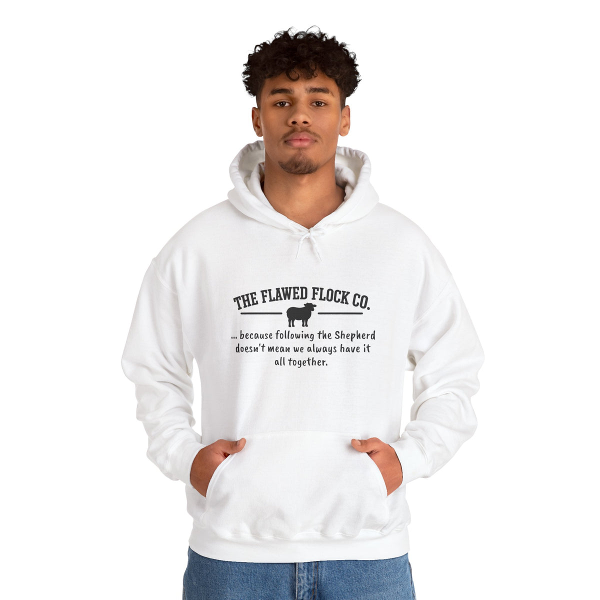 The Flawed Flock Co. Signature Christian Hoodie – Following the Shepherd