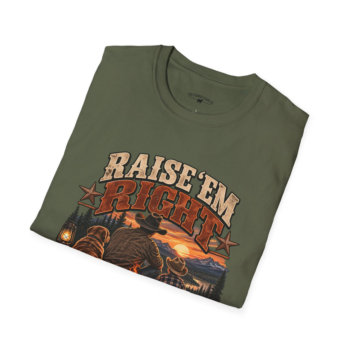 Raise ’Em Right Christian Men’s T-Shirt – Deuteronomy 6:6–7 Fatherhood Tee