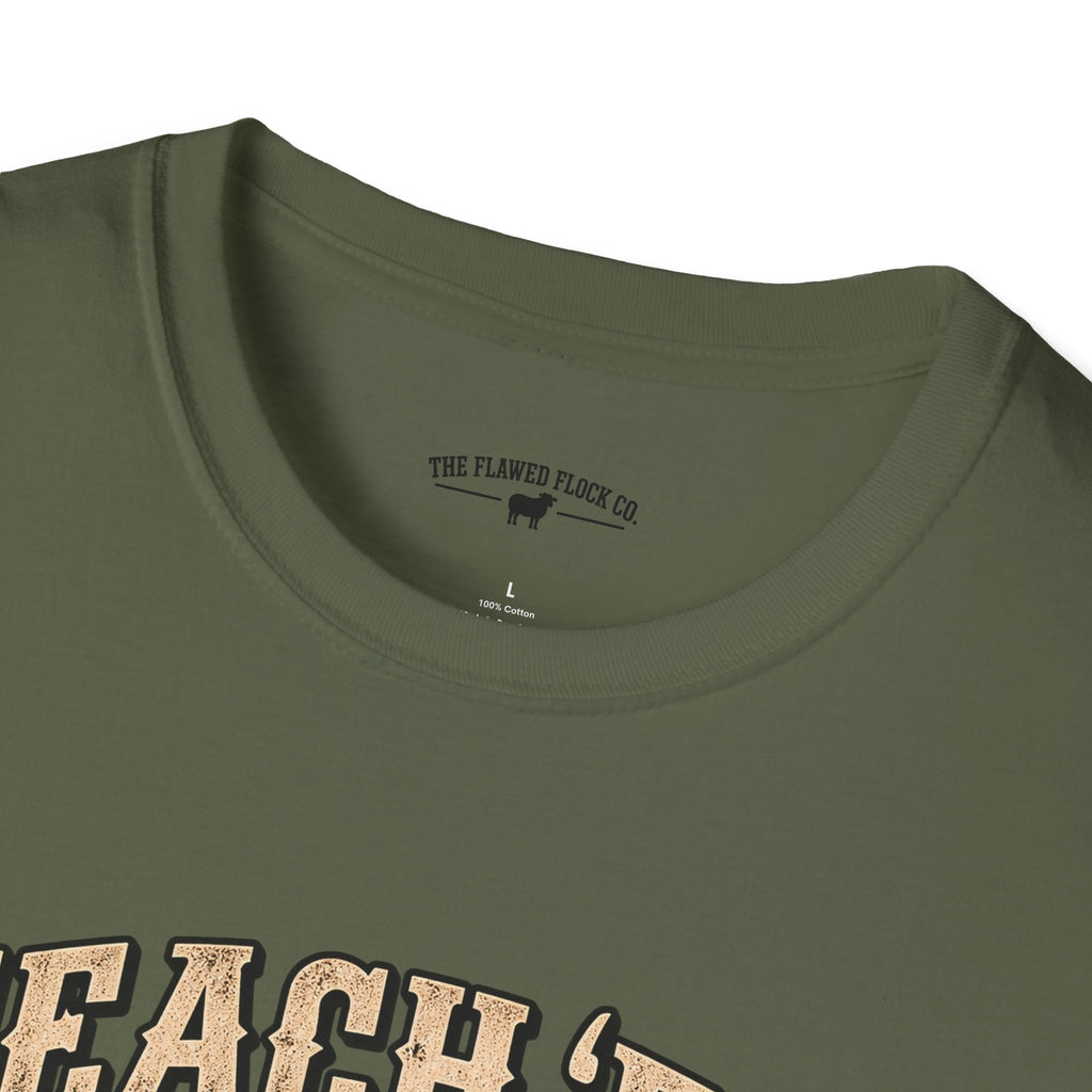 Teach ’Em While They’ll Listen Christian Men’s T-Shirt – Deuteronomy 6:6–7 Father & Son Faith Tee