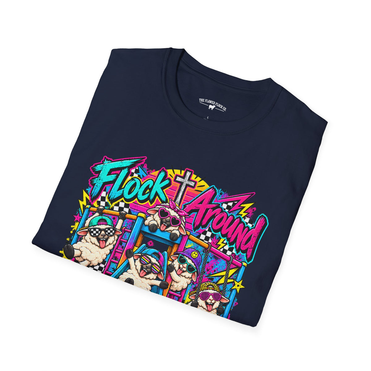 Flock Around and Find Out Christian Sheep T-Shirt – Retro 80s Funny Faith Tee