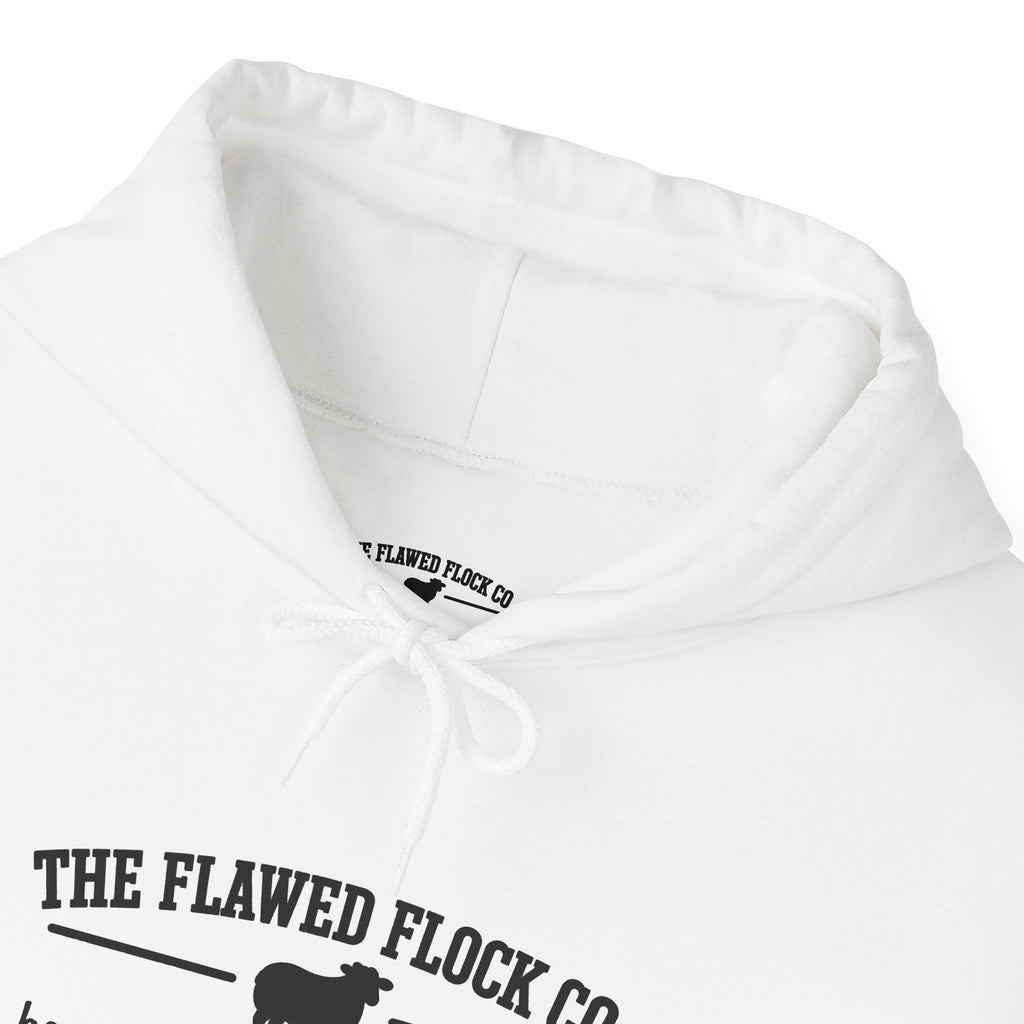 The Flawed Flock Co. Signature Christian Hoodie – Following the Shepherd