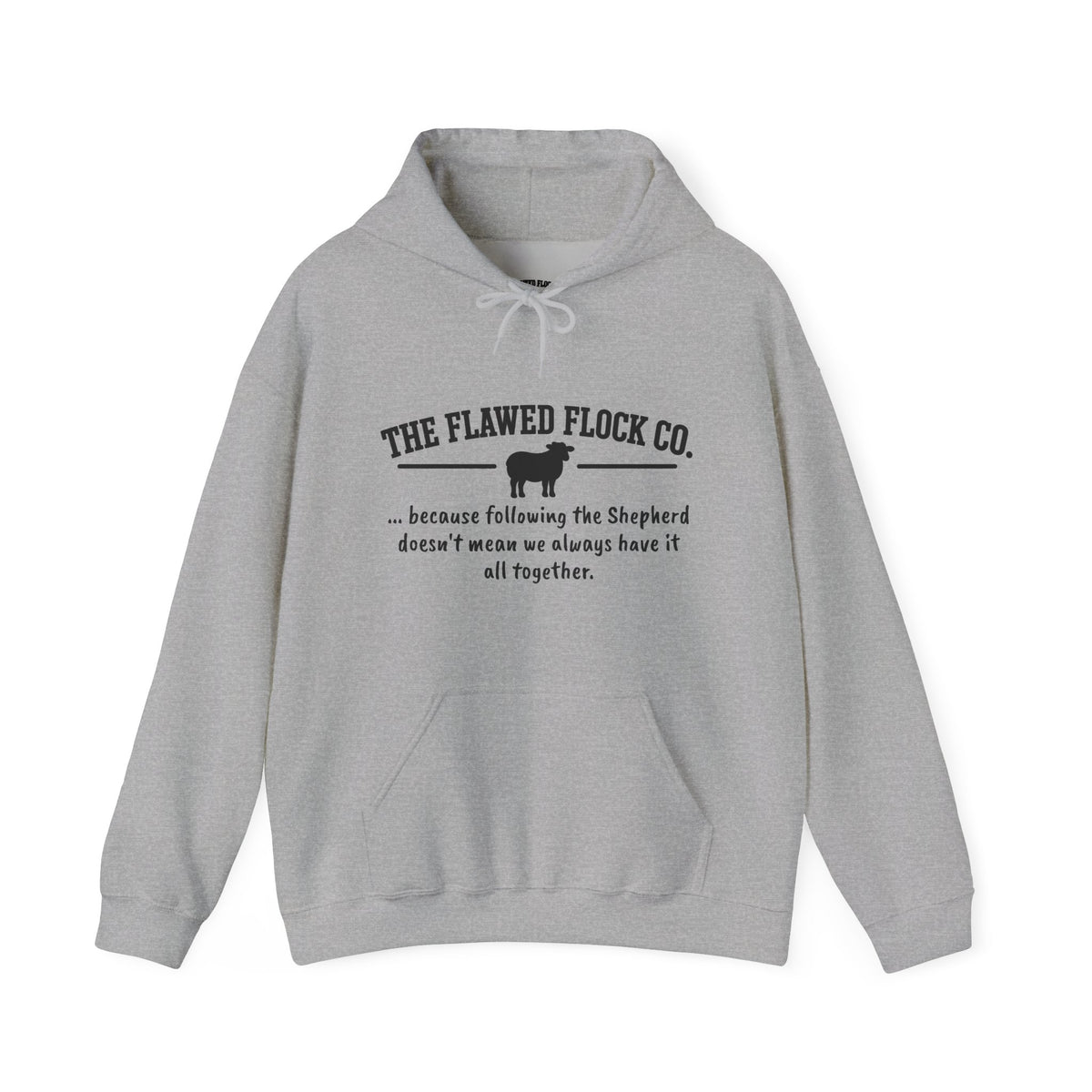 The Flawed Flock Co. Signature Christian Hoodie – Following the Shepherd – Colors