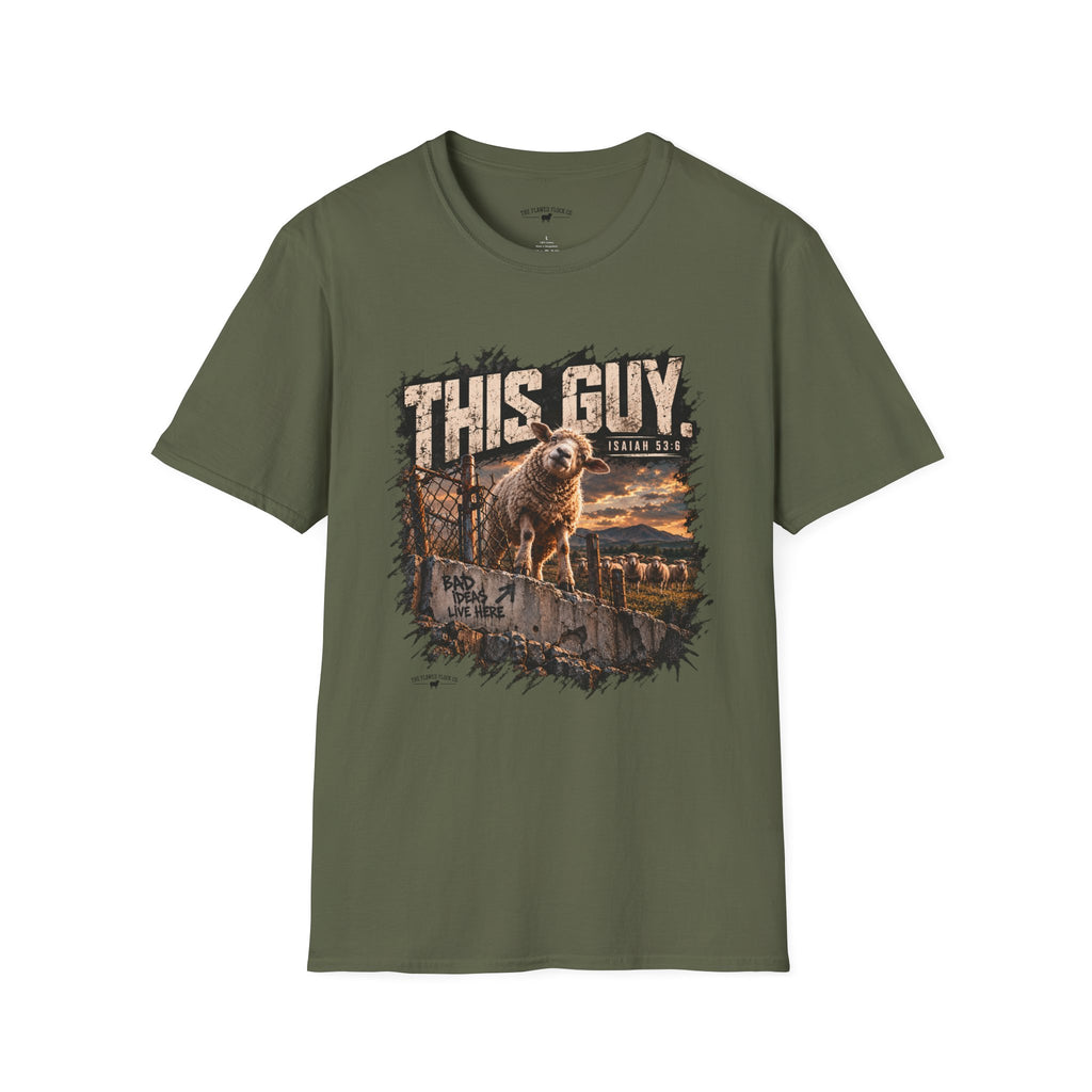 This Guy Christian Sheep T-Shirt – Isaiah 53:6 Grunge Faith Graphic Tee