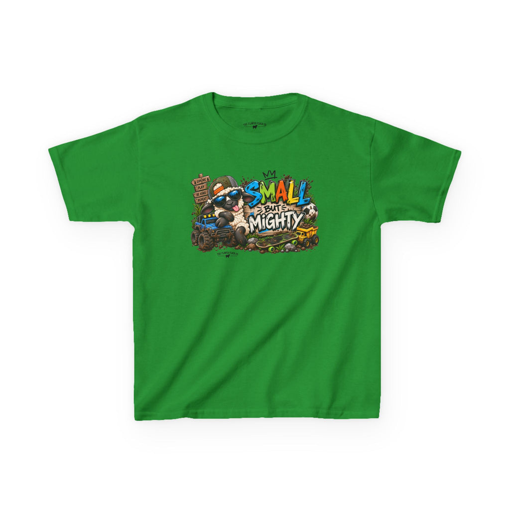 Small But Mighty Christian Kids T-Shirt – 1 Samuel 16:7 Boys Adventure Tee
