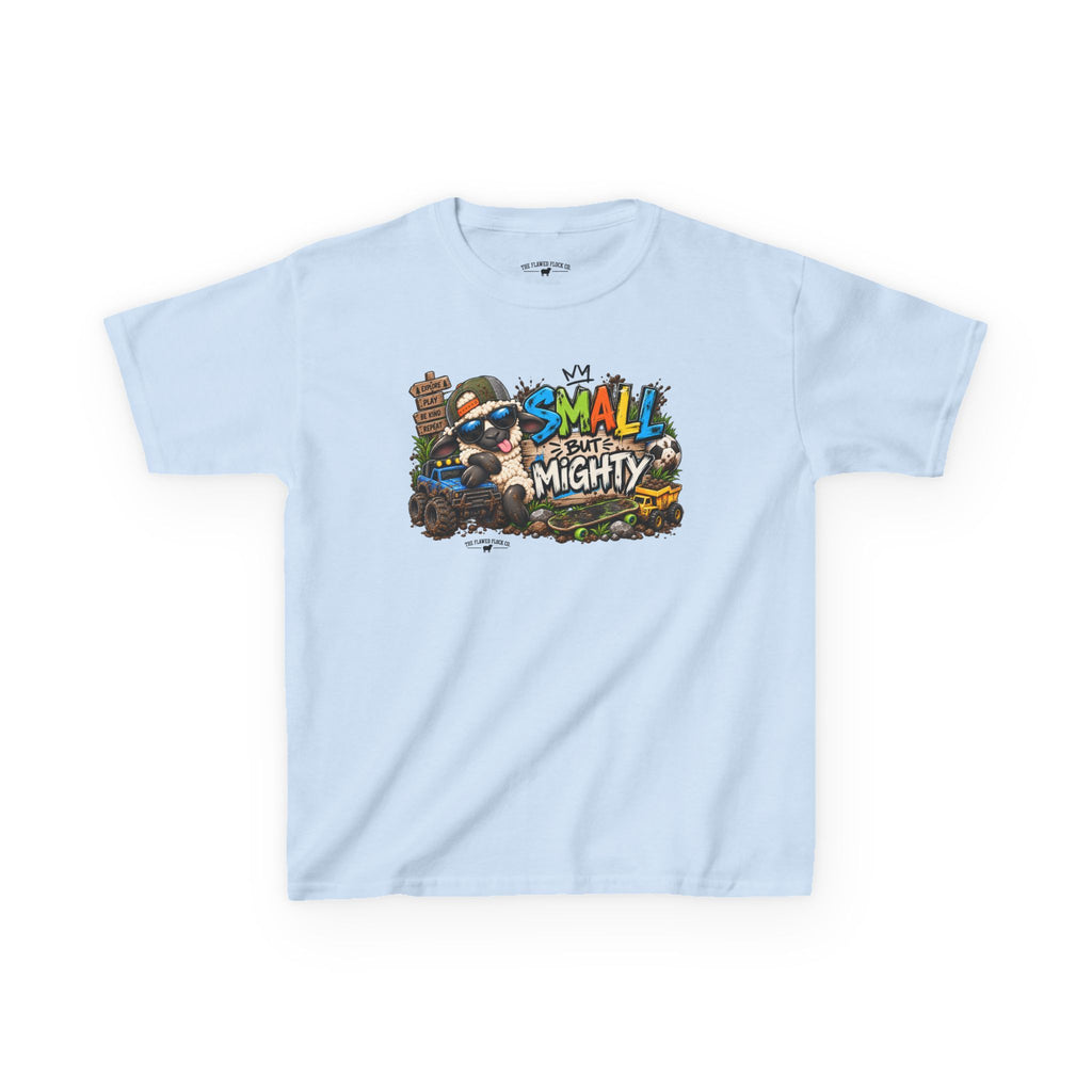 Small But Mighty Christian Kids T-Shirt – 1 Samuel 16:7 Boys Adventure Tee