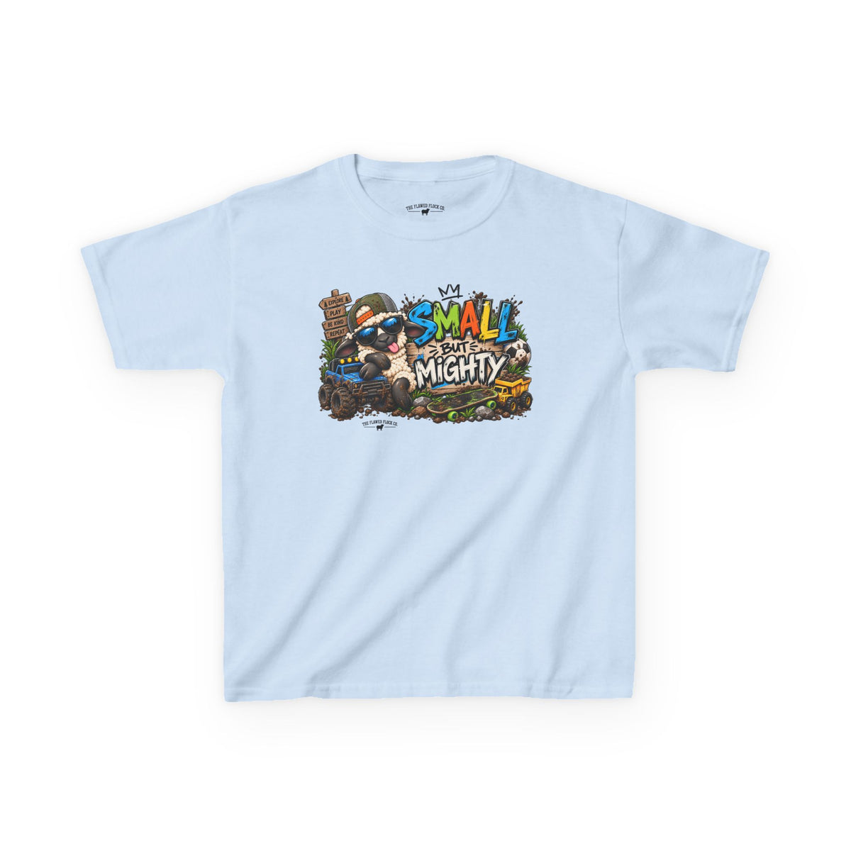 Small But Mighty Christian Kids T-Shirt – 1 Samuel 16:7 Boys Adventure Tee