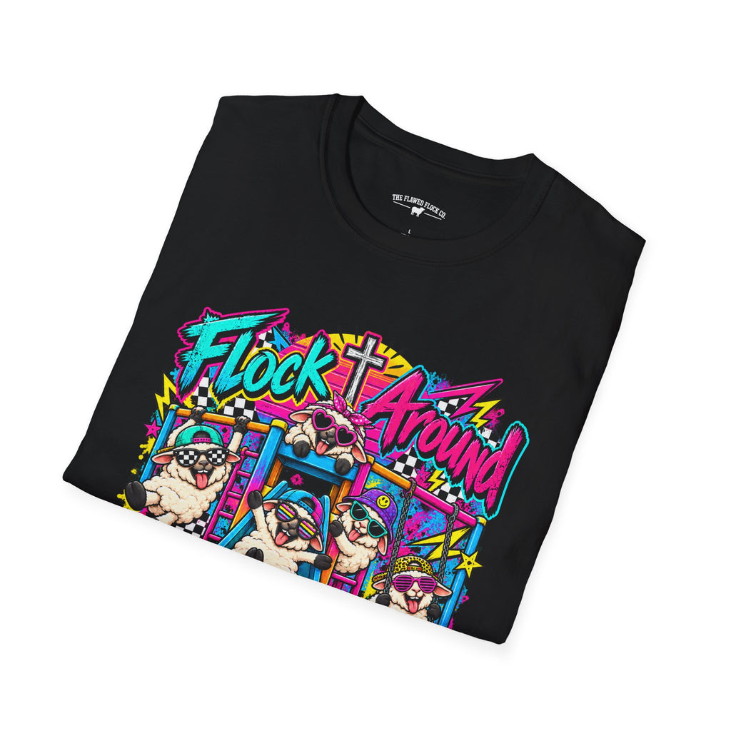 Flock Around and Find Out Christian Sheep T-Shirt – Retro 80s Funny Faith Tee