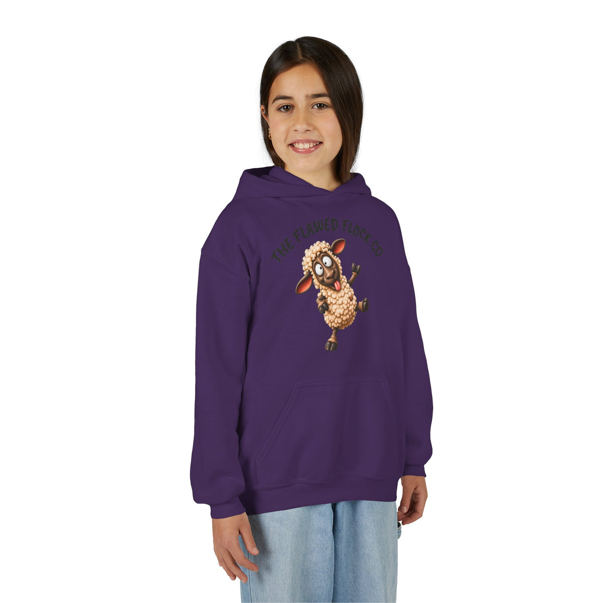 The Flawed Flock Co. Kids Christian Hoodie – Silly Sheep Youth Sweatshirt