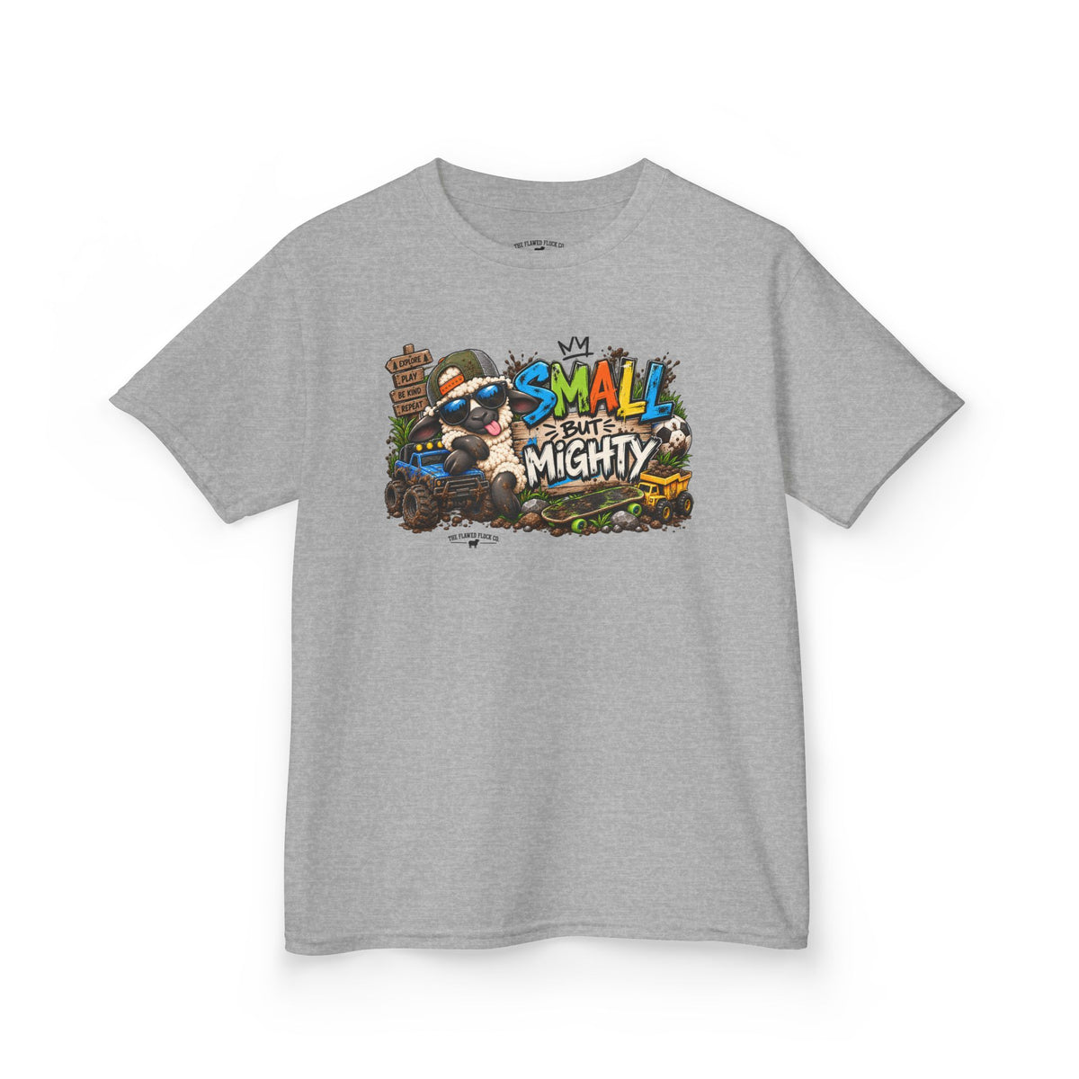 Small But Mighty Christian Kids T-Shirt – 1 Samuel 16:7 Boys Adventure Tee
